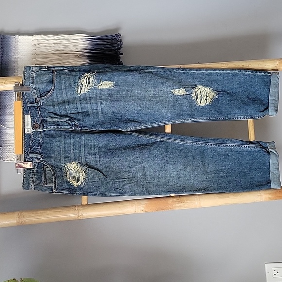 Free People Denim - Free People Distressed Blue Boyfriend Jeans
